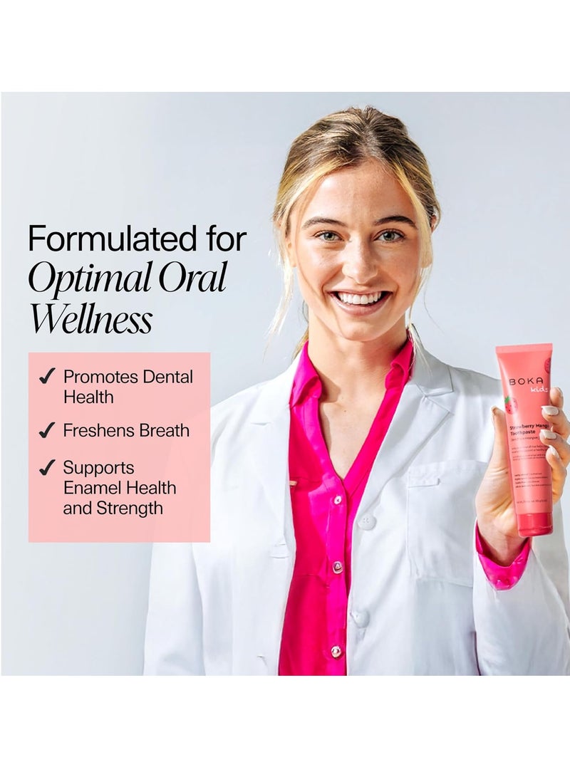 BOKA Boka Fluoride Free Toothpaste- Nano Hydroxyapatite, Remineralizing, Sensitive Teeth, Whitening- Dentist Recommended for Adult- Strawberry Mango Flavor - Image 2