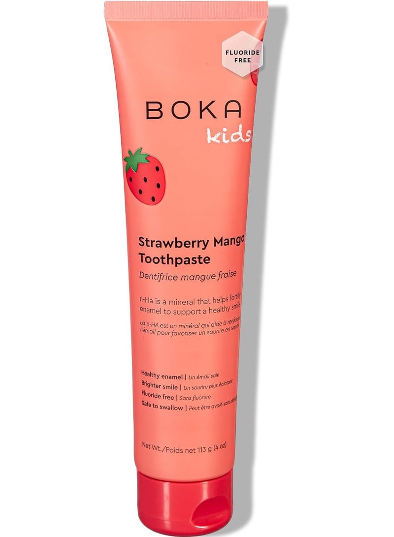 BOKA Boka Fluoride Free Toothpaste- Nano Hydroxyapatite, Remineralizing, Sensitive Teeth, Whitening- Dentist Recommended for Adult- Strawberry Mango Flavor - Image 1