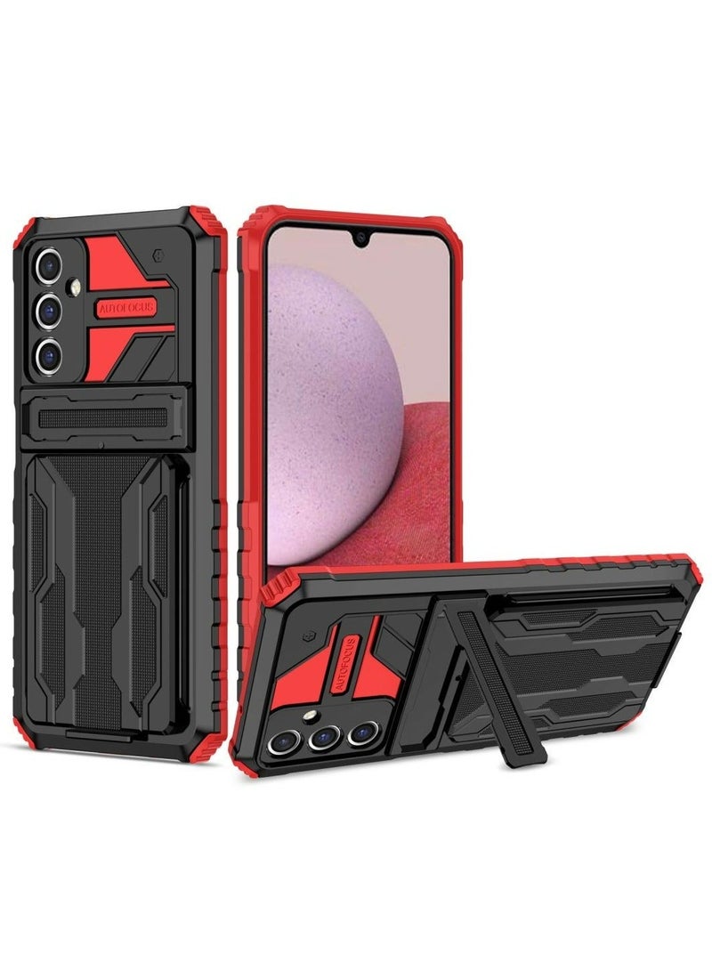 Protective Cover for Samsung Galaxy A14 5G Wallet Case with Credit Card Holder Stand Kickstand Slim Rugged Shockproof Heavy Duty Defender Armor  - Image 1