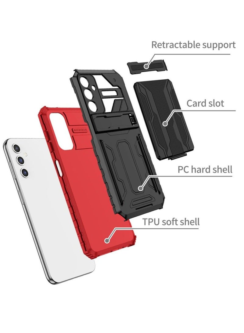 Protective Cover for Samsung Galaxy A14 5G Wallet Case with Credit Card Holder Stand Kickstand Slim Rugged Shockproof Heavy Duty Defender Armor  - Image 4