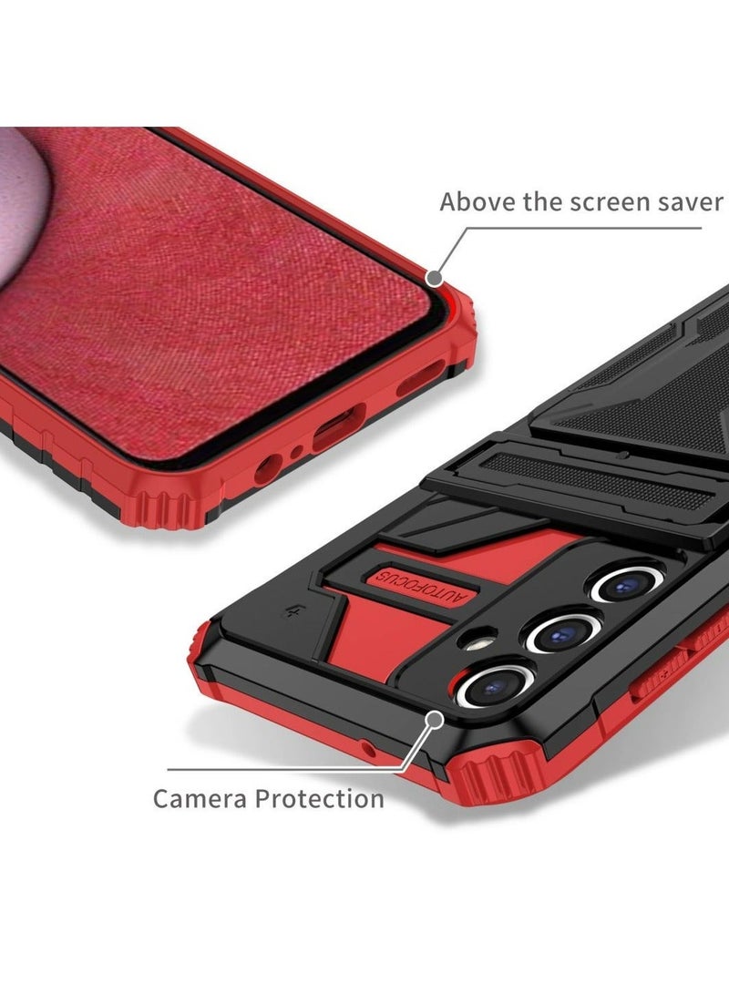 Protective Cover for Samsung Galaxy A14 5G Wallet Case with Credit Card Holder Stand Kickstand Slim Rugged Shockproof Heavy Duty Defender Armor  - Image 3