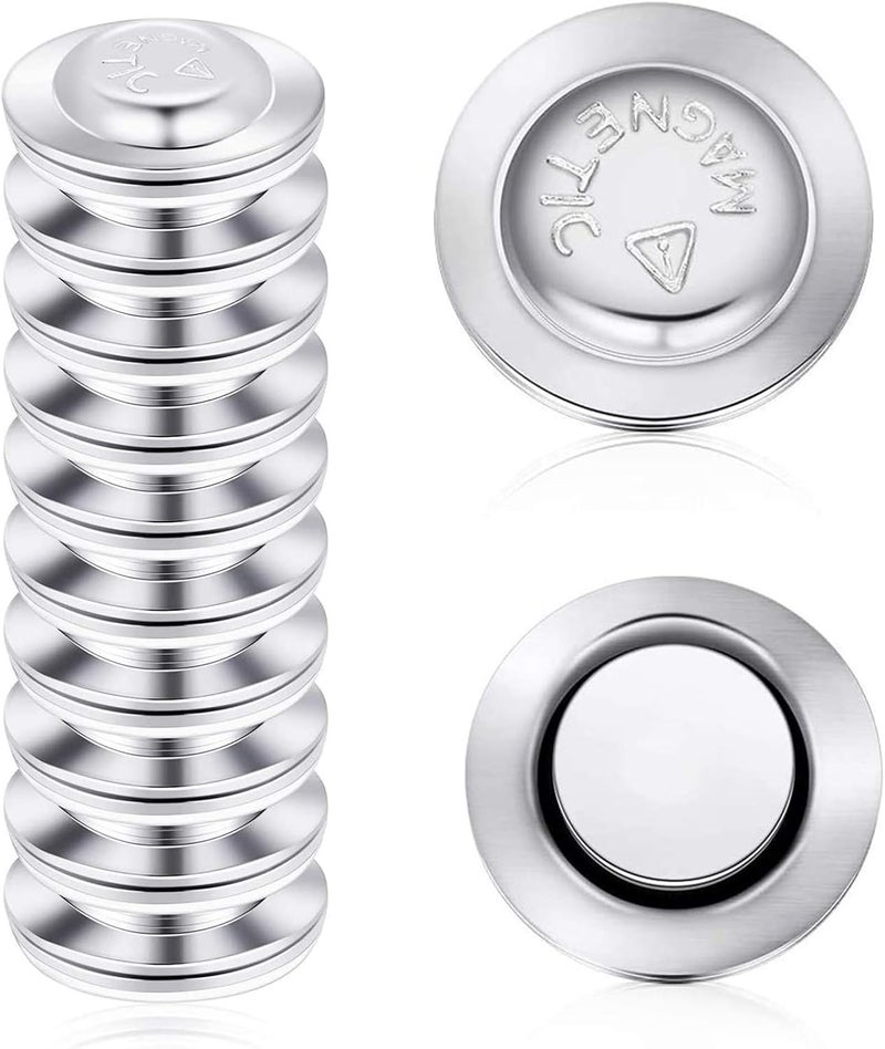 KASTWAVE Magnetic Name Badge Holders - 50 Pcs Round Name Badge Magnets - Adhesive Name Tag Holders - Id Badge Holders Magnet Tags With Adhesive Sides (Sliver) - Image 1