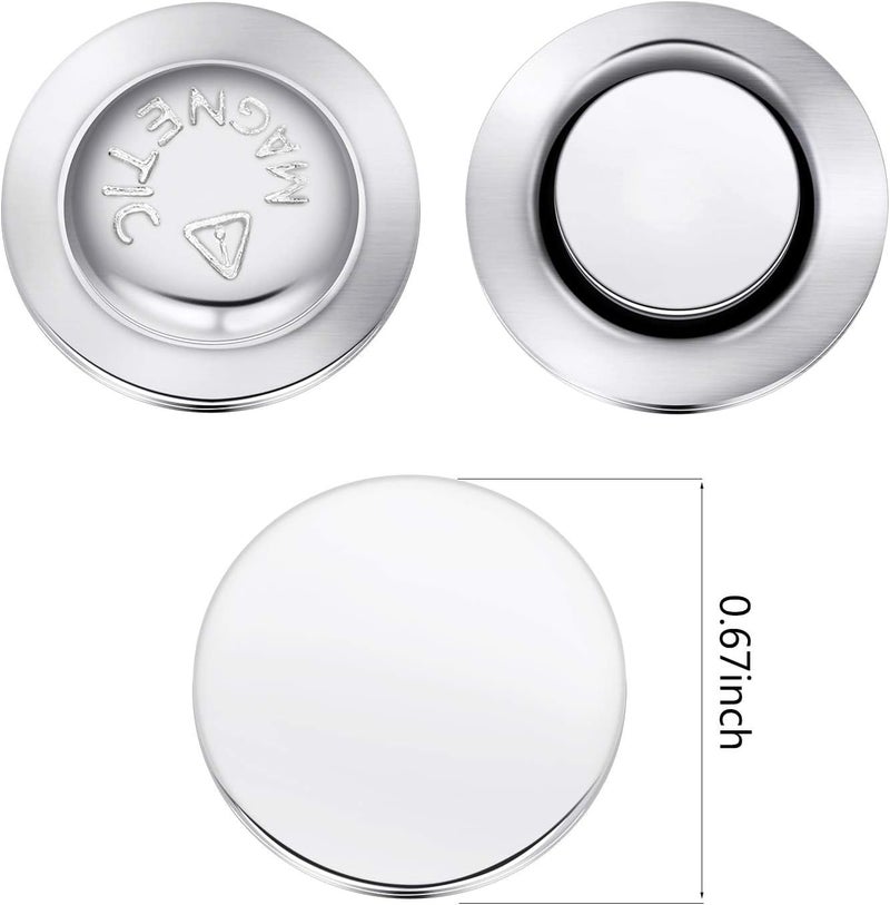 KASTWAVE Magnetic Name Badge Holders - 50 Pcs Round Name Badge Magnets - Adhesive Name Tag Holders - Id Badge Holders Magnet Tags With Adhesive Sides (Sliver) - Image 3