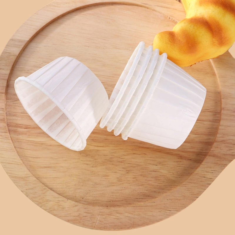100pcs Large White Baking Cups Muffin Cupcake Paper Liners High Temperature Resistant Oil-proof Wrapping Cups for Home Baking and Party Use - Image 5