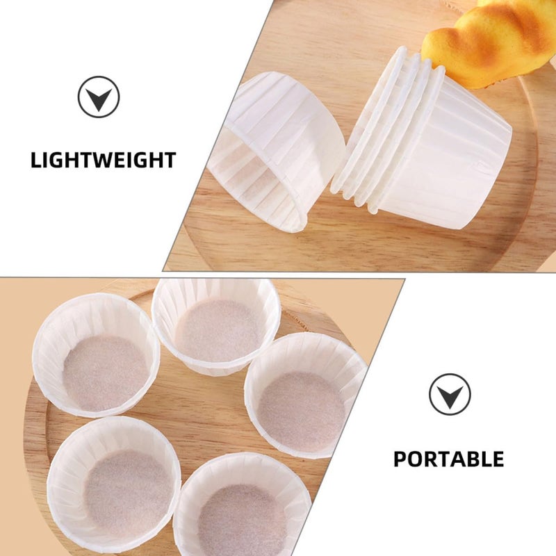 100pcs Large White Baking Cups Muffin Cupcake Paper Liners High Temperature Resistant Oil-proof Wrapping Cups for Home Baking and Party Use - Image 3