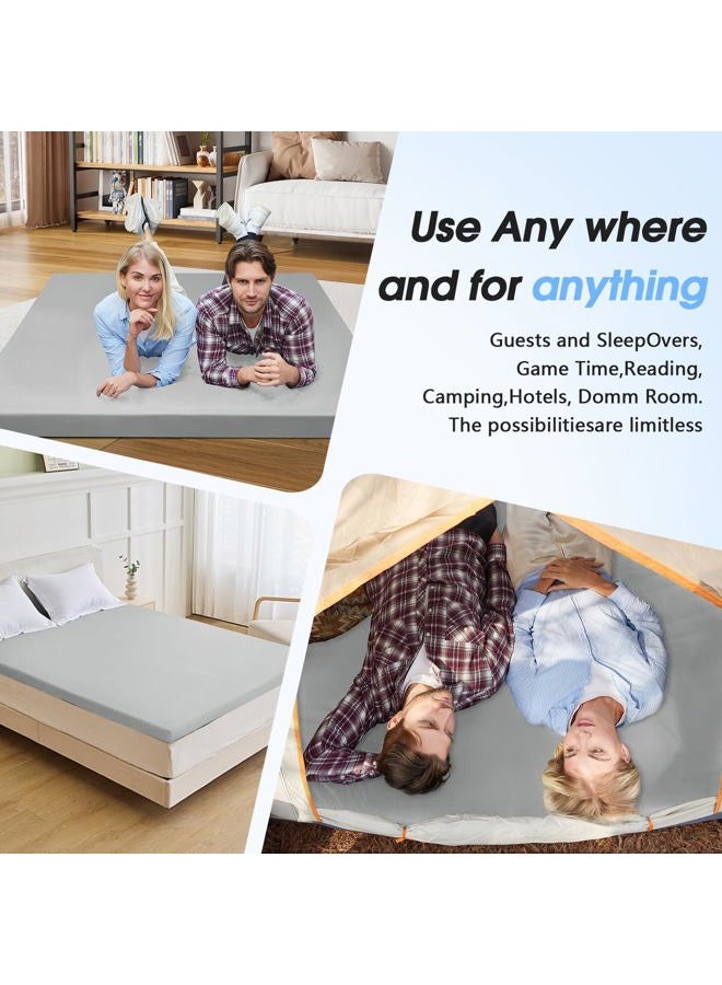 CYMULA وسادة تخييم من فوم الذاكرة، وسادة نوم بسمك 3 إنش للتخييم، مرتبة سيارة غير قابلة للانزلاق، وسادة محمولة قابلة لللف للسفر، سرير ضيف في الشاحنة، خيمة (FULL75*54 * 3) - Image 5