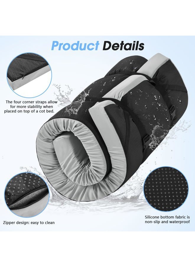 CYMULA وسادة تخييم من فوم الذاكرة، وسادة نوم بسمك 3 إنش للتخييم، مرتبة سيارة غير قابلة للانزلاق، وسادة محمولة قابلة لللف للسفر، سرير ضيف في الشاحنة، خيمة (FULL75*54 * 3) - Image 3