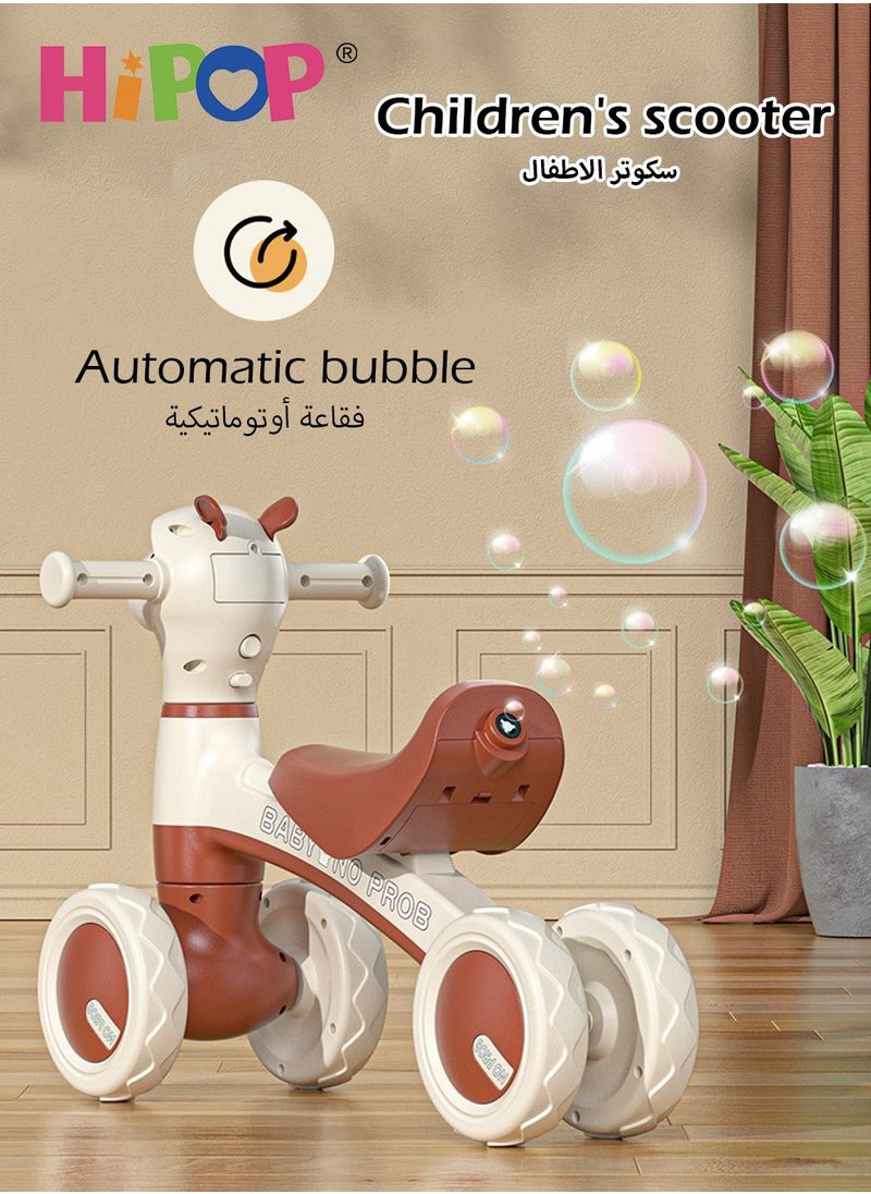 HIPOP - Balance Bike for Kids,Child Ride On Car with Bubble Spray,Light and Music,Friendly Training Balance,Ride On Toys as Children Gift - Image 1