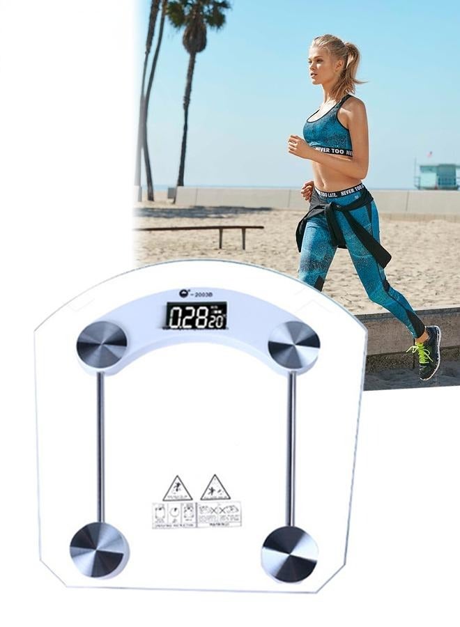 Digital Bathroom Scale, Highly Accurate Body Weight Scale, Instant On and Off, Sturdy Tempered Glass with Chrome Finish Base and Easy to Read Led Display - Image 1