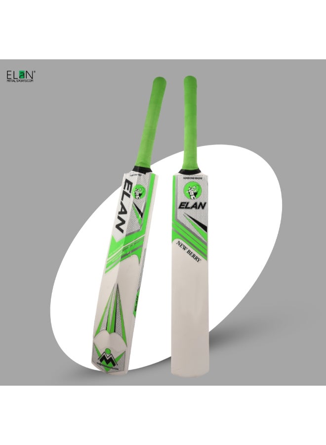 Elan New Berry Wooden Cricket Bat Full Size – Soft Ball Cricket Bat with Durable Wood Blade and Comfort Grip for Practice, Training and Recreational Matches for Soft Balls - Image 1