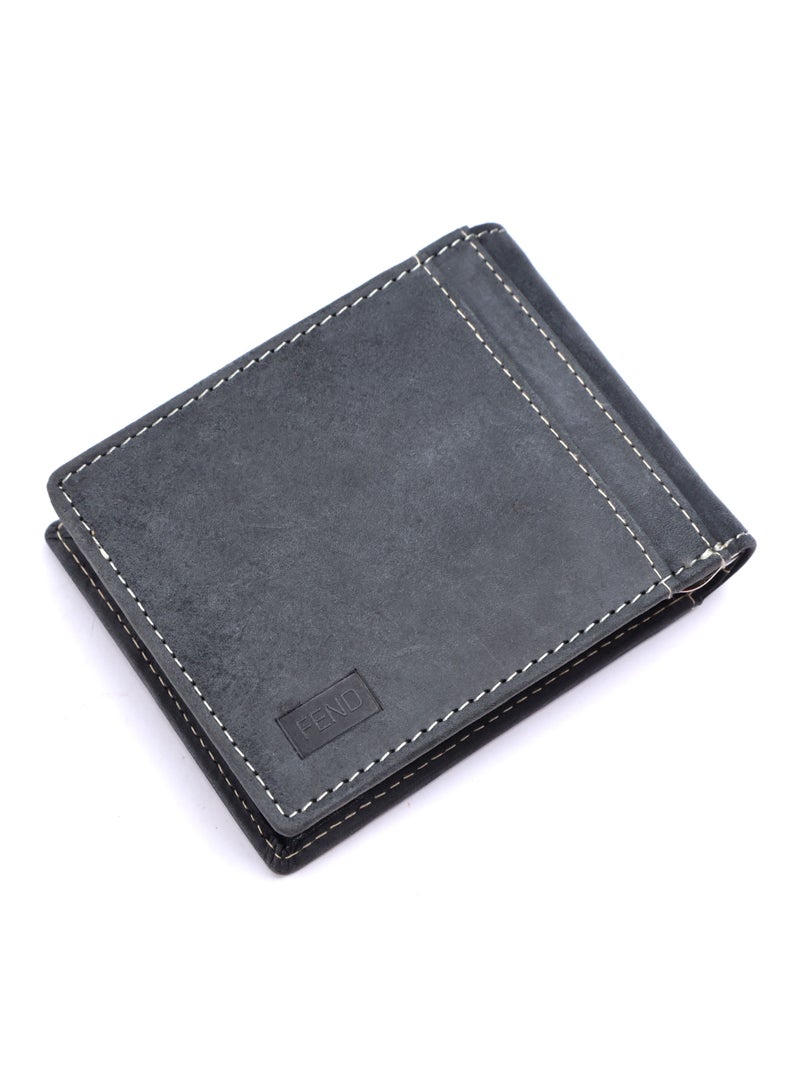 FEND Fend Genuine Leather Men's Wallet with RFID Protection Grey  - Image 1