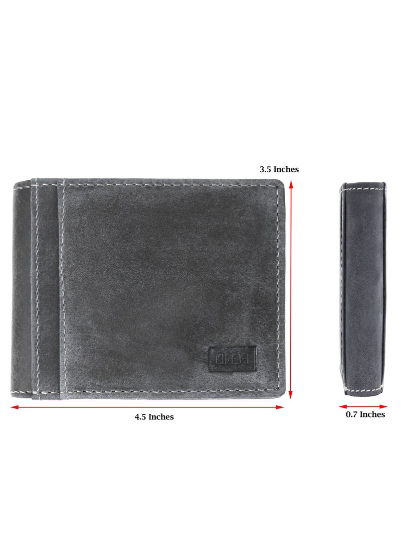 FEND Fend Genuine Leather Men's Wallet with RFID Protection Grey  - Image 2
