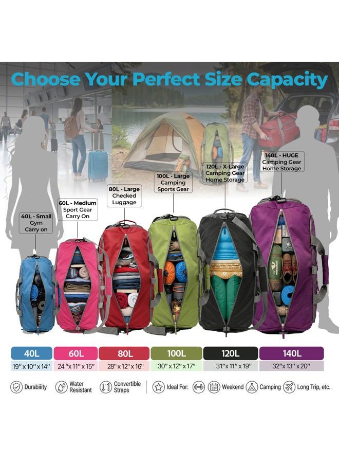 bago 40L 60L 80L 100L 120L 140L Duffel Bags for Traveling – Durable Lightweight Waterproof Foldable Duffle Bag for Travel with Shoe Compartment, Packable Collapsible Overnight Bag for Men & Women, All - Image 4