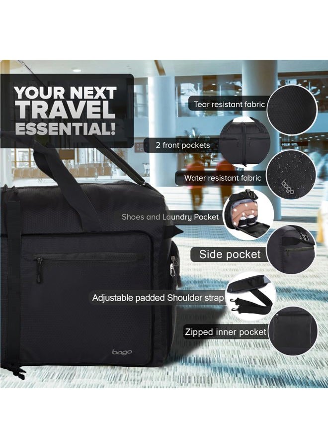 bago 40L 60L 80L 100L 120L 140L Duffel Bags for Traveling – Durable Lightweight Waterproof Foldable Duffle Bag for Travel with Shoe Compartment, Packable Collapsible Overnight Bag for Men & Women, All - Image 5
