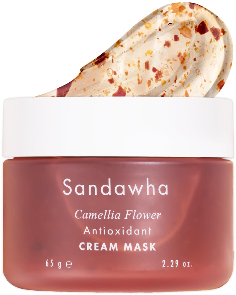 SanDaWha SKINCURE Camellia Flower Cream Mask  Korean Skincare Antioxidant PetalInfused WashOff Facial Mask AntiAging  Hydrating Treatment for Dry and Rough Skin 23 fl oz