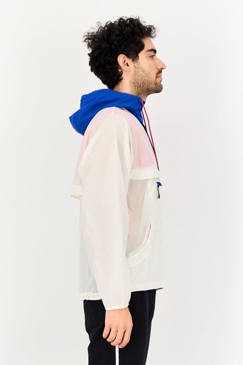 Reebok جاكيت واقي من الرياح للرجال مزين بشعار، متعدد الألوان - Image 4