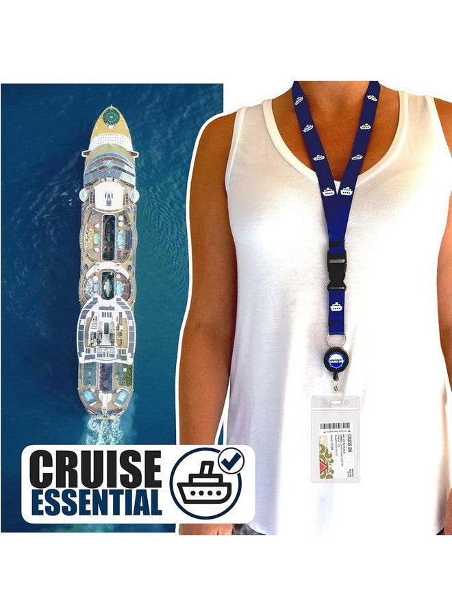 كروز أون حاملات بطاقات الأمتعة من Cruise On Norwegian (عبوة من 4 قطع) وحبال تعليق (عبوة من قطعتين) - كبيرة، شفافة، مقاومة للماء، مستلزمات الرحلات البحرية 2025-2026 - بطاقات وبطاقات شحن آمنة (أزرق ملكي)  - Image 3
