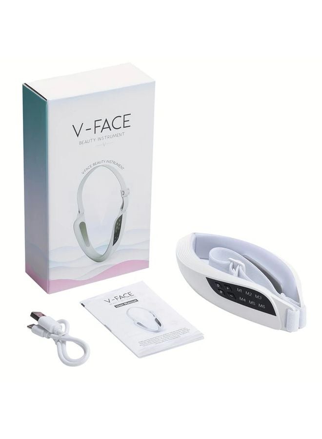 أداة الجمال البيضاء تدليك كمادات ساخنة رفع V للوجه شحن عبر USB محمولة - Image 1