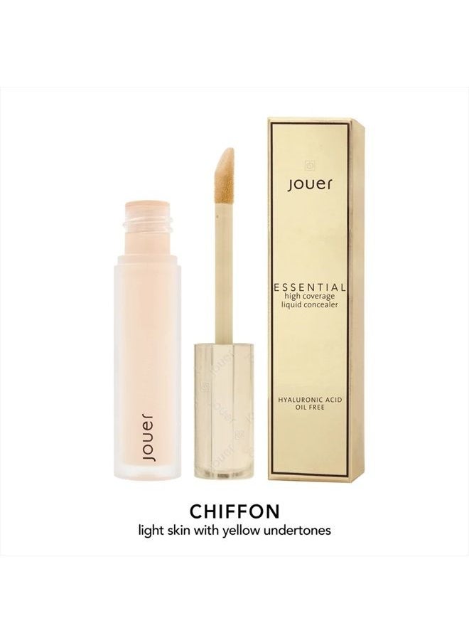 Jouer - Essential High Coverage Liquid Concealer - Soft Matte Finish - Color Corrector for Spot Coverage, Under Eye Dark Circles and Contour, Chiffon - Image 1