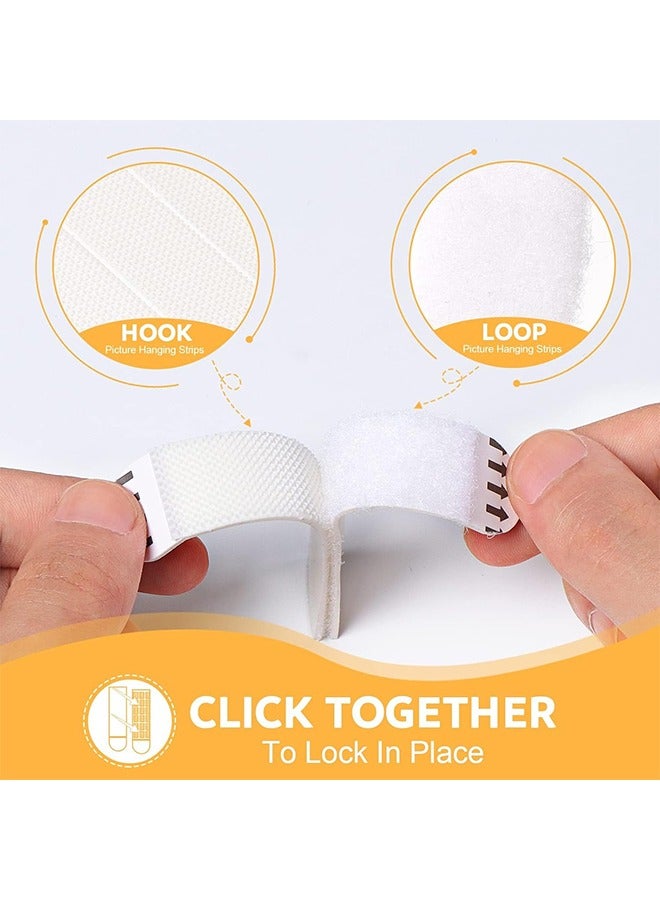 Picture Hanging Strips, 12 Pcs Heavy Duty Picture Canvas Hanger No Nails, Photo Frame Stickers for Wall, Hanging Picture Without Nails, Damage Free Adhesive Poster Refill Mounting Strips  - Image 3