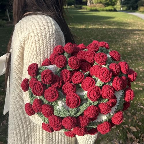 Harfirbe Red Rose Flower Blanket Floral Throw Blanket, Gift for Mom, Multi-use Home Decoration 51in - Image 1