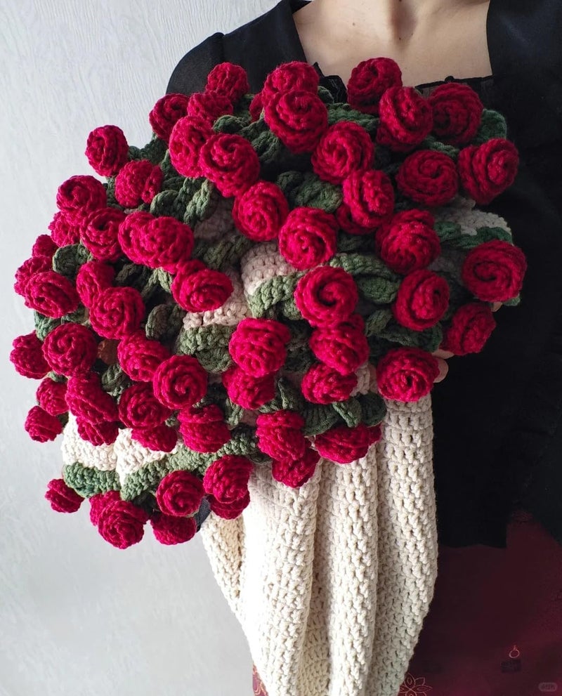 Harfirbe Red Rose Flower Blanket Floral Throw Blanket, Gift for Mom, Multi-use Home Decoration 51in - Image 2