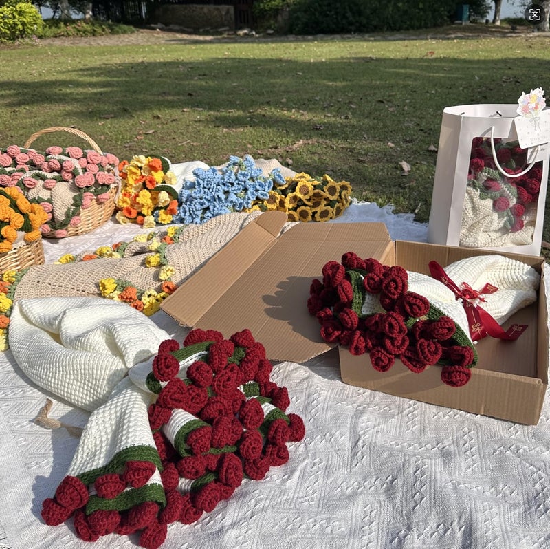Harfirbe Red Rose Flower Blanket Floral Throw Blanket, Gift for Mom, Multi-use Home Decoration 51in - Image 4