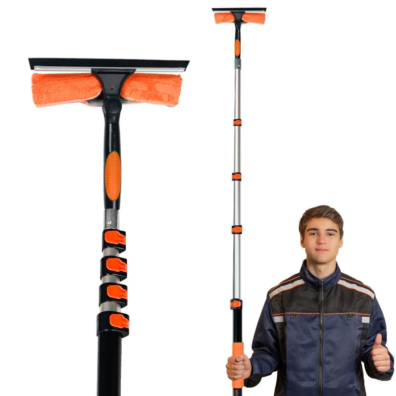 Buyplus 26Ft High Reach Squeegee for Window Cleaning Kit with 5 to 20 Foot Extension Pole, Extendable Window Cleaner Squeegee, Telescopic Window Washing Kit for Indoor/Outdoor High Window - Image 1