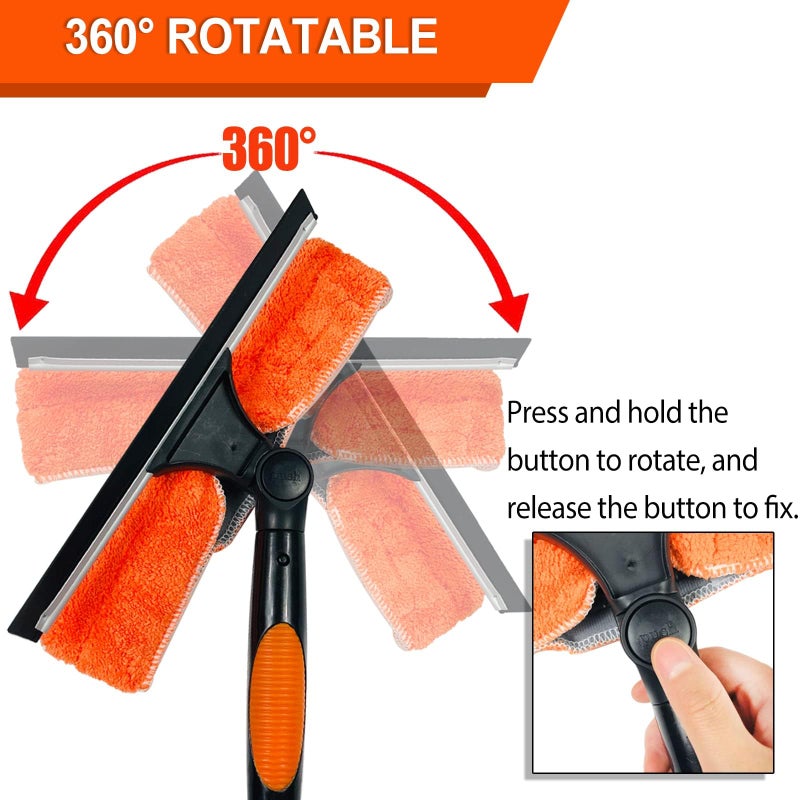 Buyplus 26Ft High Reach Squeegee for Window Cleaning Kit with 5 to 20 Foot Extension Pole, Extendable Window Cleaner Squeegee, Telescopic Window Washing Kit for Indoor/Outdoor High Window - Image 5