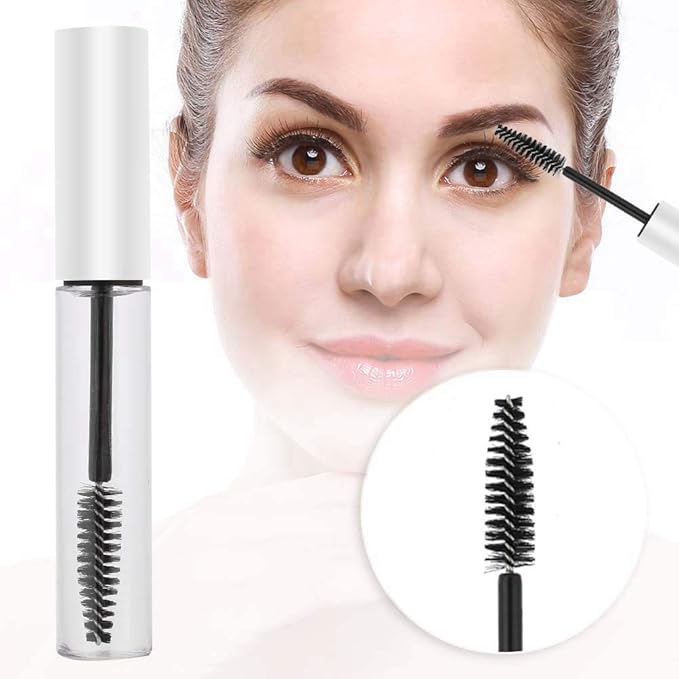 ANGGREK Mascara Tube10ml Empty Tube for Mascara DIY Eyelash Brush Container Bottle with Wand 10ml white cap  - Image 4
