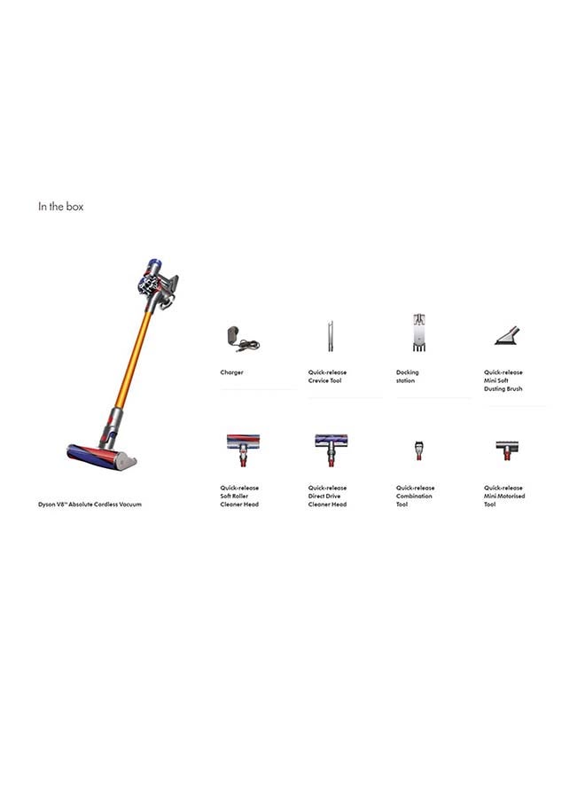 dyson V8 Absolute Portable Vacuum Cleaner 0.54 L 115 W 405879/476596-01 Yellow/Silver - Image 3