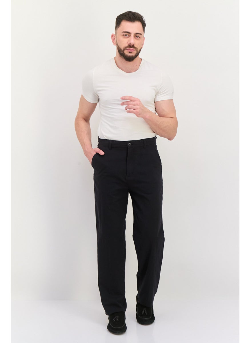 Jack Jones Men Loose Fit Plain Chino Pants, Black  - Image 4