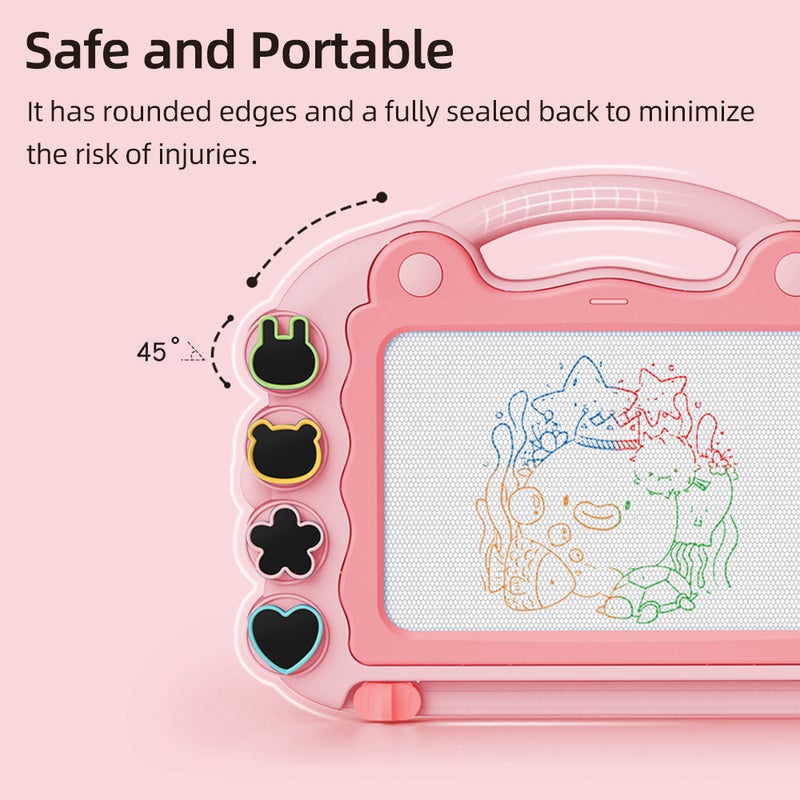 Magnetic Drawing Board for Toddler Kids Painting Writing Pad for Sketch Toy 2-3 Year with 4 Stamps and 1 Pen Educational Learning Aids Birthday Holiday Gift - Image 3