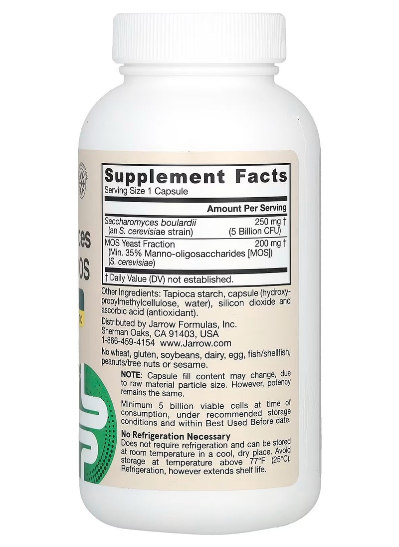jarrow formulas Vegan Saccharomyces Boulardii + MOS, 5 Billion CFU, 90 Veggie Capsules  - Image 2