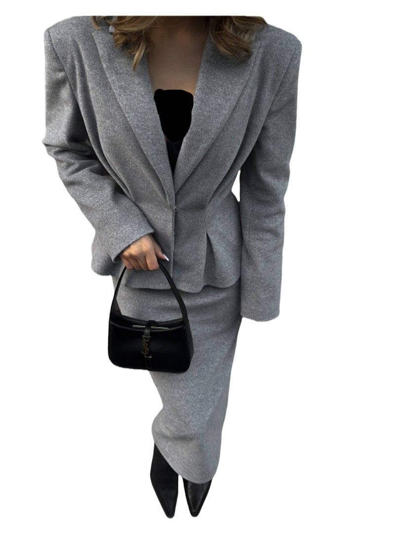 Shougu New Fashionable Waist Cinching Temperament Suit Jacket And Skirt Set  - Image 1