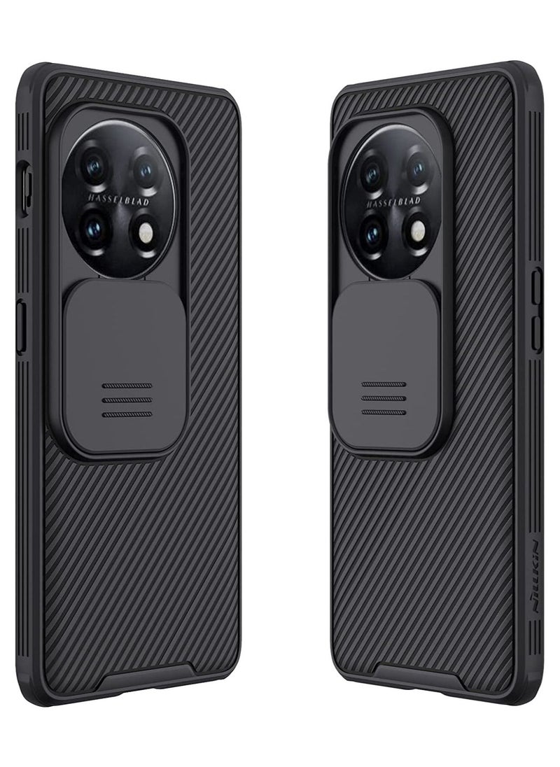 Nillkin Case Compatible with Oneplus 11, Slide Cover Camera Lens Protection Case TPU Bumper Hard PC Back Cover Oneplus11 (Black)  - Image 1