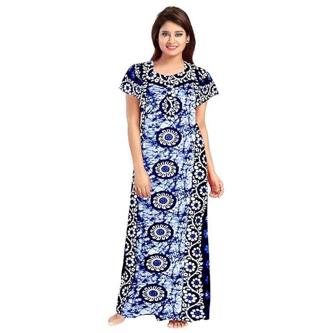 KBNBJ Women's Cotton Printed Multicolor Maxi Nighty (Pack Of 2) (Free Size, Set_4) - Image 5