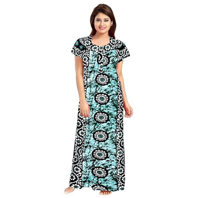 KBNBJ Women's Cotton Printed Multicolor Maxi Nighty (Pack Of 2) (Free Size, Set_4) - Image 3