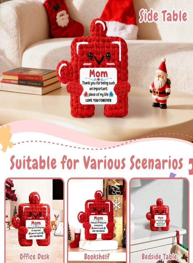 Sayregifty Gifts for Mom, Handmade Crochet Puzzle Piece Plush Keepsake, Christmas Mothers Day Birthday Gifts for Mom from Daughter Son, Emotional Thank You Presents for Moms Mother - Image 3
