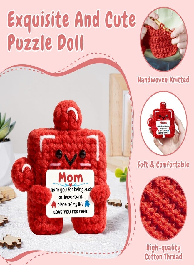 Sayregifty Gifts for Mom, Handmade Crochet Puzzle Piece Plush Keepsake, Christmas Mothers Day Birthday Gifts for Mom from Daughter Son, Emotional Thank You Presents for Moms Mother - Image 5