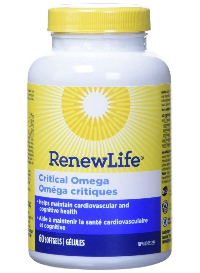 Renew Life Norwegian Gold Adult Fish Oil Critical Omega Fish Oil Omega3 Supplement Gluten  Dairy Free 60 Burpfree Softgel Capsules - Image 1
