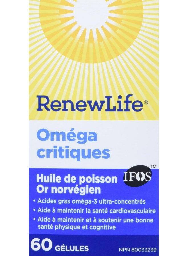 Renew Life Norwegian Gold Adult Fish Oil Critical Omega Fish Oil Omega3 Supplement Gluten  Dairy Free 60 Burpfree Softgel Capsules - Image 3