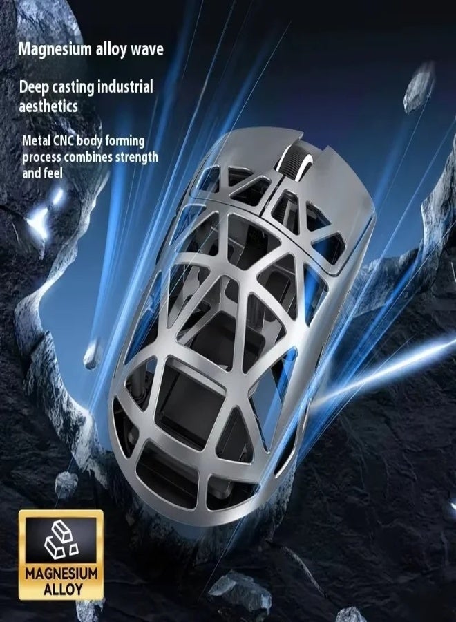 Attack Shark R2 Magnesium Alloy Wireless Mouse PAW3950 Lightweight Gaming Esports Bluetooth Three-Mode 8k Gaming Office Mouse (Purple) - Image 4