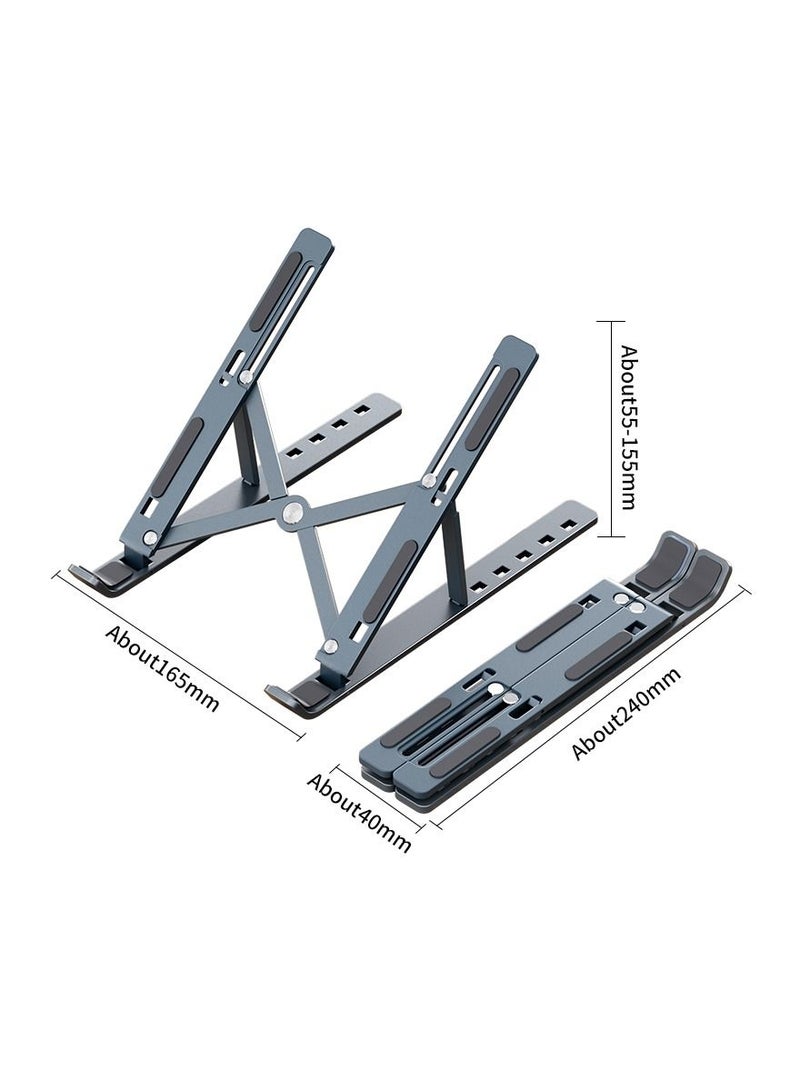 Generic Aluminum Alloy Laptop Holder Stand, Adjustable Foldable Portable For Notebook Computer Bracket, Non-slip Lifting Cooling Holder - Image 1