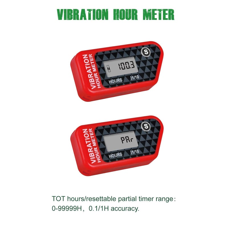 YOOREAL Vibration Hour Meter,Maintenance Hours for Gas Diesel Engine Powered Generator Compressor Motorcycle Snowblower Trailer Motor Grader Pressure Washer - Image 3