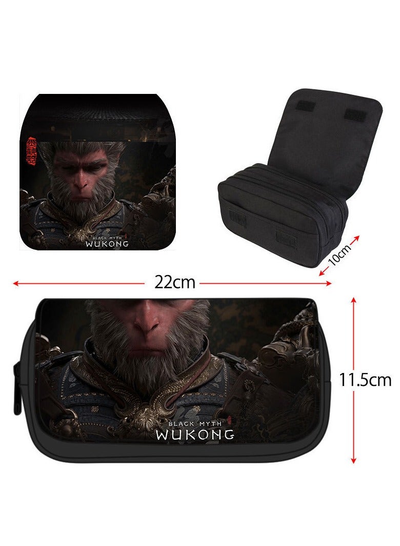 Black Myth: Wukong Game Pencil Bag Multifunctional Double Layer