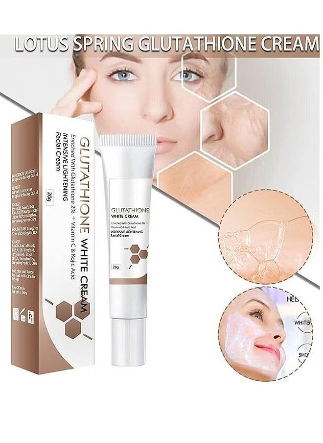 Lanthome - Glutathione Whitening Cream, Facial Dark Spots Remover 2% Glutathione Face Cream, Prevent Aging Moisturizing Skin Brightener Cream, Smoothing Brightening Cream, White Lightening Beauty Cream 20G - Image 1