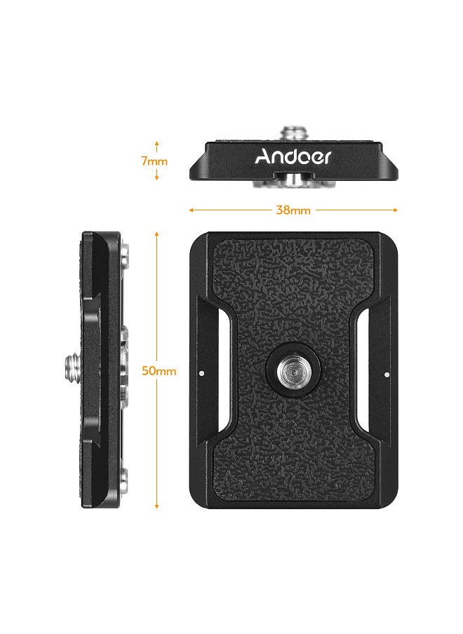 ANDOER - TY-50 Quick Release Plate Small QR Plate with Arca Swiss Standard Mount 1/4 Inch Screw for DSLR Camera - Image 1