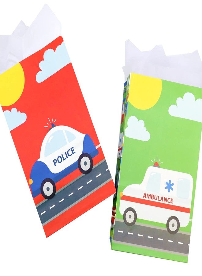 HaPiBiDesign 24 PCS Transportation Party Favor Bags with Stickers - Traffic Goodie Gift Treat Bags for Birthday Party Supplies - Image 2