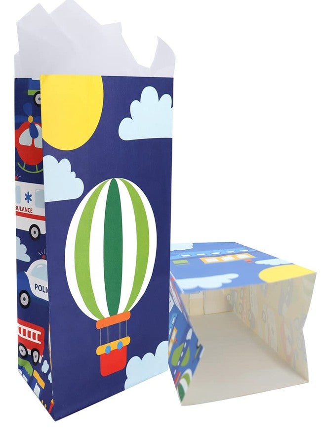 HaPiBiDesign 24 PCS Transportation Party Favor Bags with Stickers - Traffic Goodie Gift Treat Bags for Birthday Party Supplies - Image 4